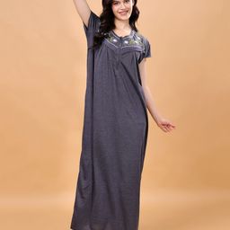 CHUI MUI Women Floral Embroidered Maxi Nightdress-image-56