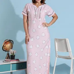 9shines Label Printed Maxi Nightdress-image-18