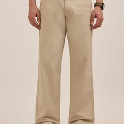 Espanshe Men Off White Tokarev Comfort Fit Cotton Trousers-image-73
