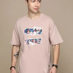 Chennis Men Graphic Printed Round Neck Cotton Oversized T-Shirt-picture-27
