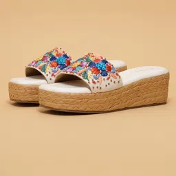 ERIDANI Daisyy Embellished Ethnic Wedge Sandals-picture-47