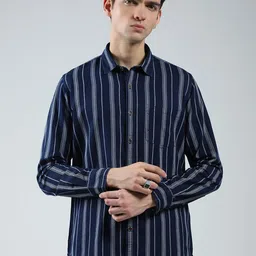 Monte Carlo Men Opaque Striped Casual Shirt-image-28