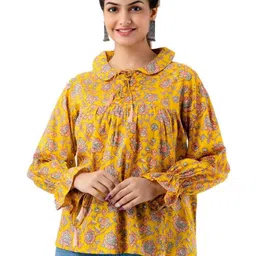 DMP EXPORT Women Floral Printed Cotton Boxy Top-picture-15