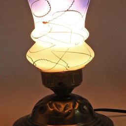SOMIL White Printed Glass Bell Shaped Table Lamp-image-43