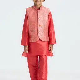 Sangria Boys Embroidered Kurta Set-image-24