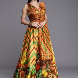 Kaizen TEXO FAB Printed Semi-Stitched Lehenga & Unstitched Blouse With Dupatta-image-84
