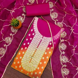 KALINI Organza Unstitched Dress Material-picture-49