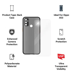 ARROW Camera Duplex Back Case and Screen Protector Bundle For Oppo A53 (Ultra Transparent Visibility) image 2