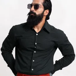 SVKETAIL Men Comfort Fit Solid Spread Collar Cotton Casual Shirt-picture-18