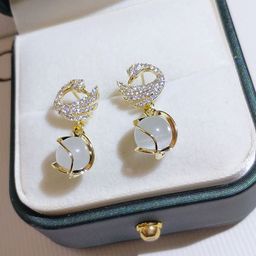 Anouk Gold Plated Artificial Pearls Beaded Contemporary Korean Drop Earrings-53