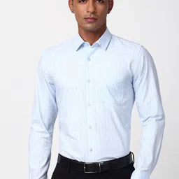 Peter England Men Spread Collar Striped Cotton Slim Fit Formal Shirt-image-42