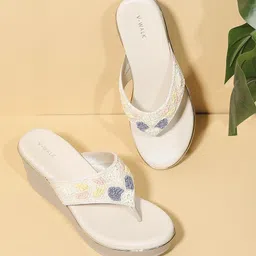 V-WALK Embellished Party Platform Sandals-14