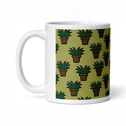 Mr UVD White & Green Graphic Printed Ceramic Glossy Mug 350 ml-image-99