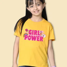 NUSYL Girls Pack of 3 Typography Printed Round Neck Cotton Oversized T-shirts-image-20