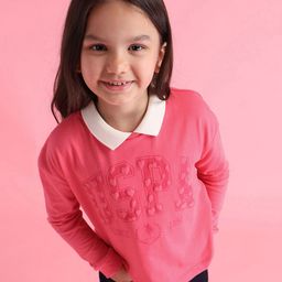 U.S. Polo Assn. Kids Brand Logo Print Peter Pan Collar Pure Cotton Top-picture-30