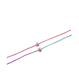 Sangria Kids Set Of 2 Thread Rakhis With Roli Chawal Chandan & Mishri image 3