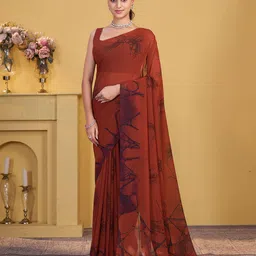 Garden Vareli Abstract Printed Pure Georgette Saree-picture-30