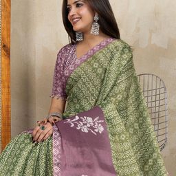PAMPER YOURSELF Ethnic Motifs Printed Tissue Saree-26