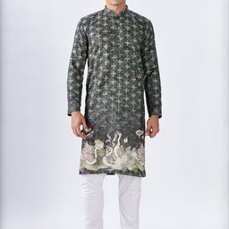 Anouk Men Ethnic Printed Mandarin Collar Kurta-picture-28