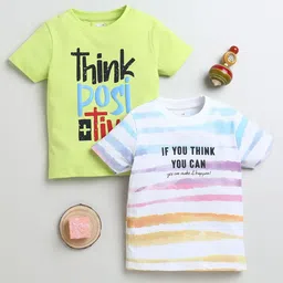 BUMZEE Boys Pack Of 2 Typography Printed Round Neck Cotton T-Shirts-image-61