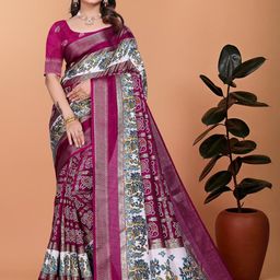 VS MALL Maroon Art Silk Sarees-image-59
