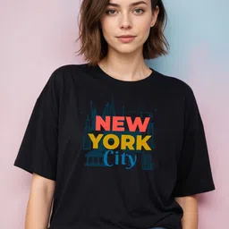SMARTEES Typography Printed Round Neck Drop-Shoulder Sleeves Cotton Oversized T-shirt-image-74