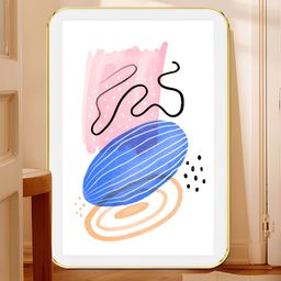 SAF White & Pink Contemporary Abstract Wooden Wall Art-image-114