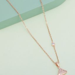 Kushal's Fashion Jewellery Rose Gold-Plated Zircon Studded Chain-image-17