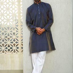 KRAFT INDIA Men Ethnic Motifs Regular Kurta with Pyjamas-image-86