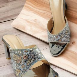 FABBMATE Embellished Party Block Heel image 5