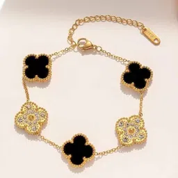 Designs & You Women Crystals Gold-Plated Link Bracelet-image-17