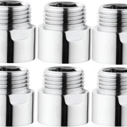 Full Brass 1 Inch Extension Nipple For Faucet Fittings Set Of 6 (Chrome Finish) Faucet Nozzle-image-3