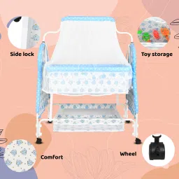 Cradle for kids cradle for baby boy and girl Cradle With Swing & Mosquito Net-18