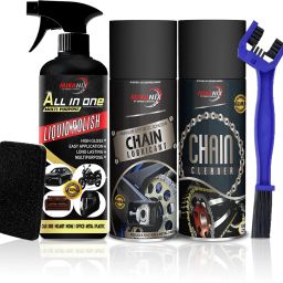 Combo Of Chain Cleaner + Chain Lubricant + All In One Polish With Cleaning Brush | Cleans | Shines & Protects Chain Oil-image-66