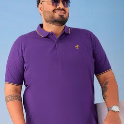 HARDSODA Men Polo Collar Applique T-shirt-image-42