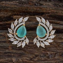 Kushal's Fashion Jewellery Leaf Shaped Studs Earrings-image-99