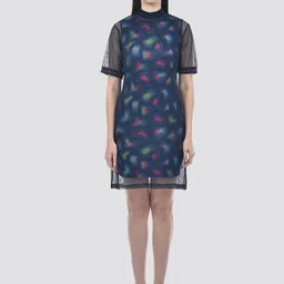 CAMLA Abstract Printed Georgette Sheath Dress-14