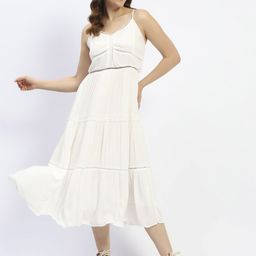 Madame Women Solid Fit and Flare Dress-image-46