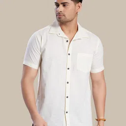 DIVISIVE Men Club Slim Fit Solid Spread Collar Cotton Casual Shirt-picture-37