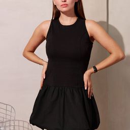 Virgio women SolidSleeveless Fit and Flare mini Dress-image-47
