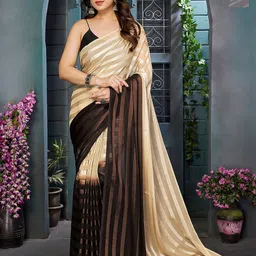 Moda Rapido Set of 2 Striped Satin Sarees-image-84
