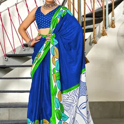 LeeliPeeri Designer Block Print Saree-image-85