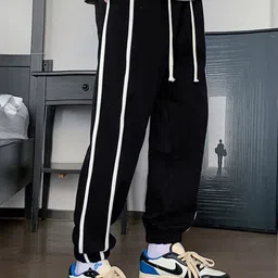 KPOP Men Original Side Stripes Regular Fit Trousers-image-20
