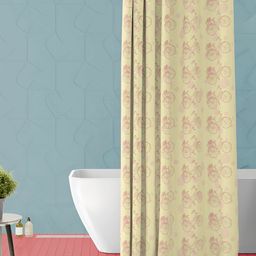 ArtzFolio Beige & Pink Printed Waterproof Shower Curtain-image-72