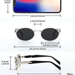 IFLASH Unisex Oval Sunglasses with UV Protected Lens image 4
