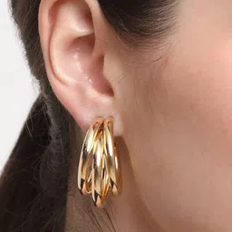TheVineGirl Women Gold-Plated Half Hoop Earrings-picture-5