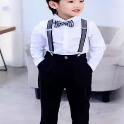 DECODER Boys Long Sleeves Shirt With Trouser & Suspenders-90