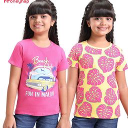 Honeyhap Girls 2 Printed Hooded Applique T-shirt-image-32