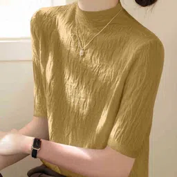 DressBerry Women Self Design High Neck Regular Top-picture-50