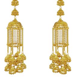 SBP Fashion Set Of 2 Gold-Plated Artificial Beaded Ghunghroo Kaleeras-56